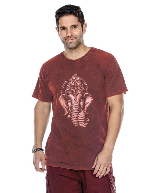 Men's T-Shirt Ganesh Print: BLUE / XL