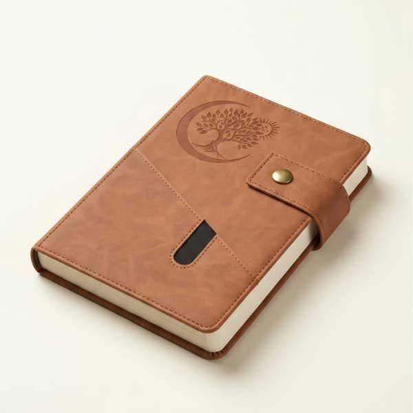 Soul Tree Leatherette Journal w/ Pocket - Brown