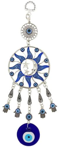 Sun &amp; Moon Evil Eye Hanging Amulet