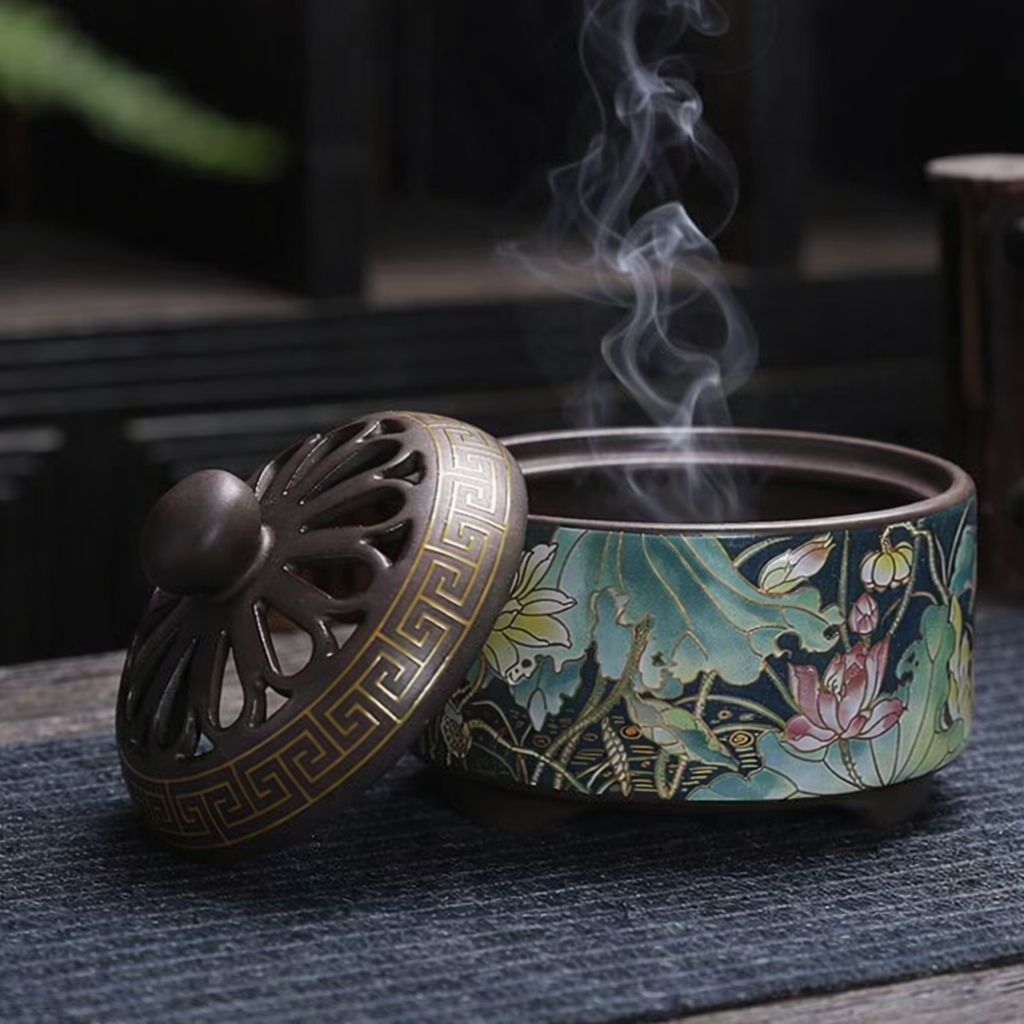 Lotus Incense Burner - Enamel