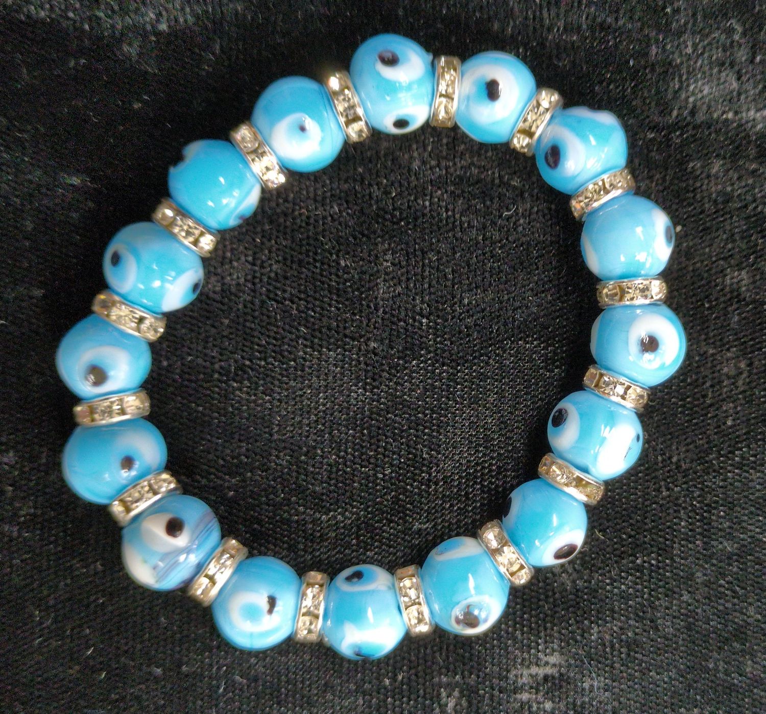 Authentic Evil Eye Protection Bracelet from Turkey (Light Blue)