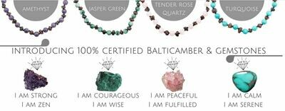 Healing Hazel Baltic Amber with Gemstones Baby/Children Necklaces