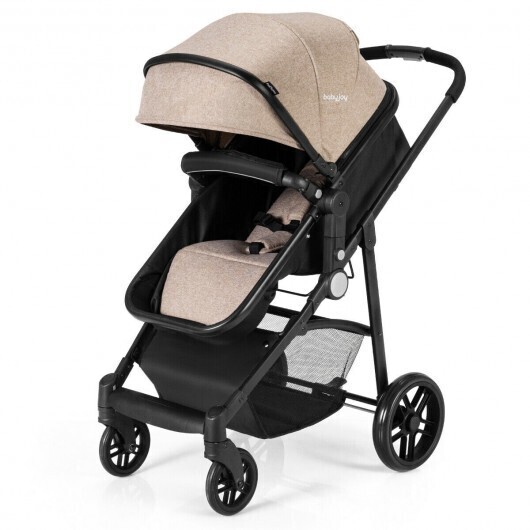 Baby Joy 2-in-1 Foldable Baby Stroller-Coffee