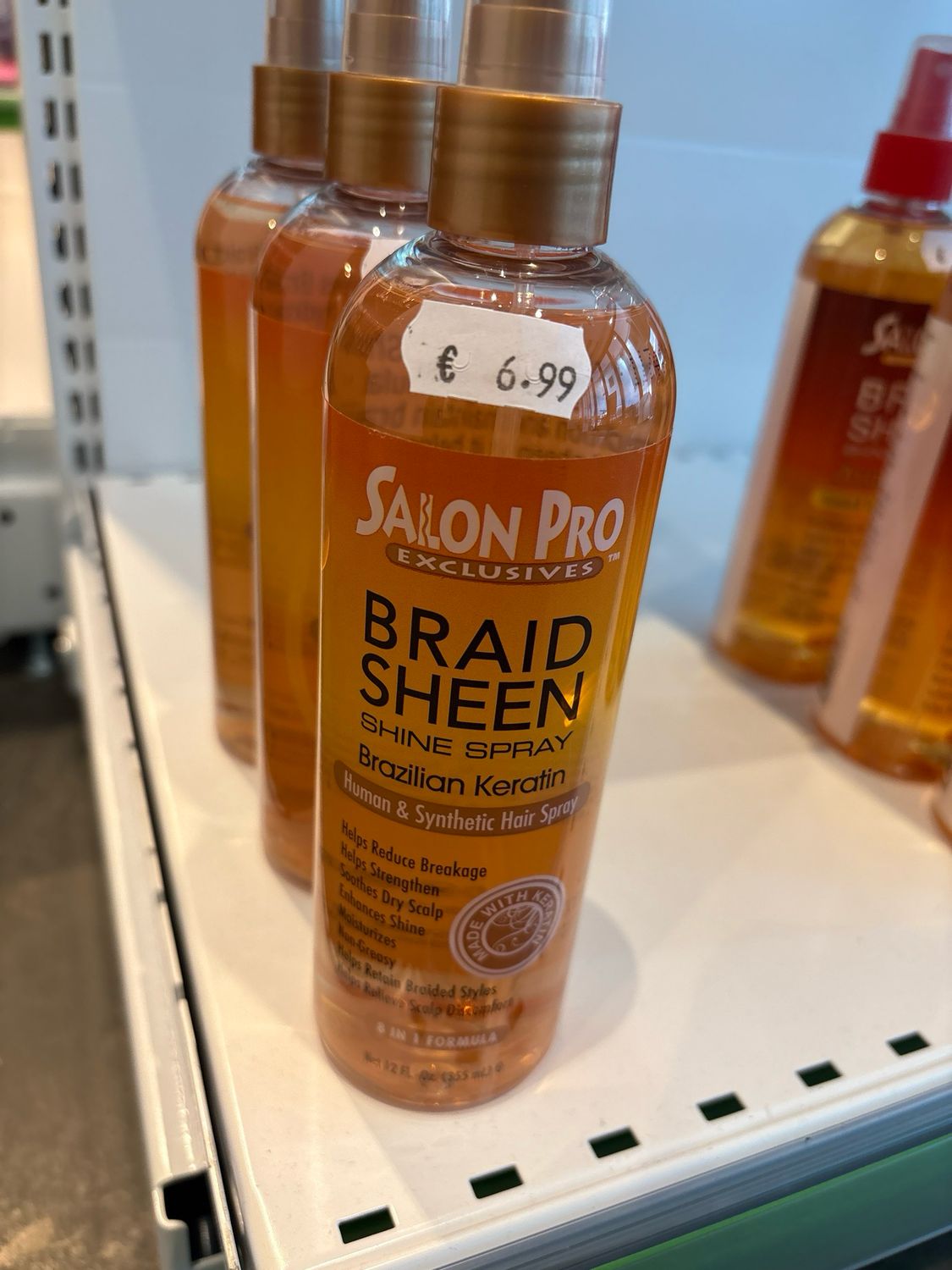 Salon Pro Braid Sheen Shine Spray Brazilian Keratine