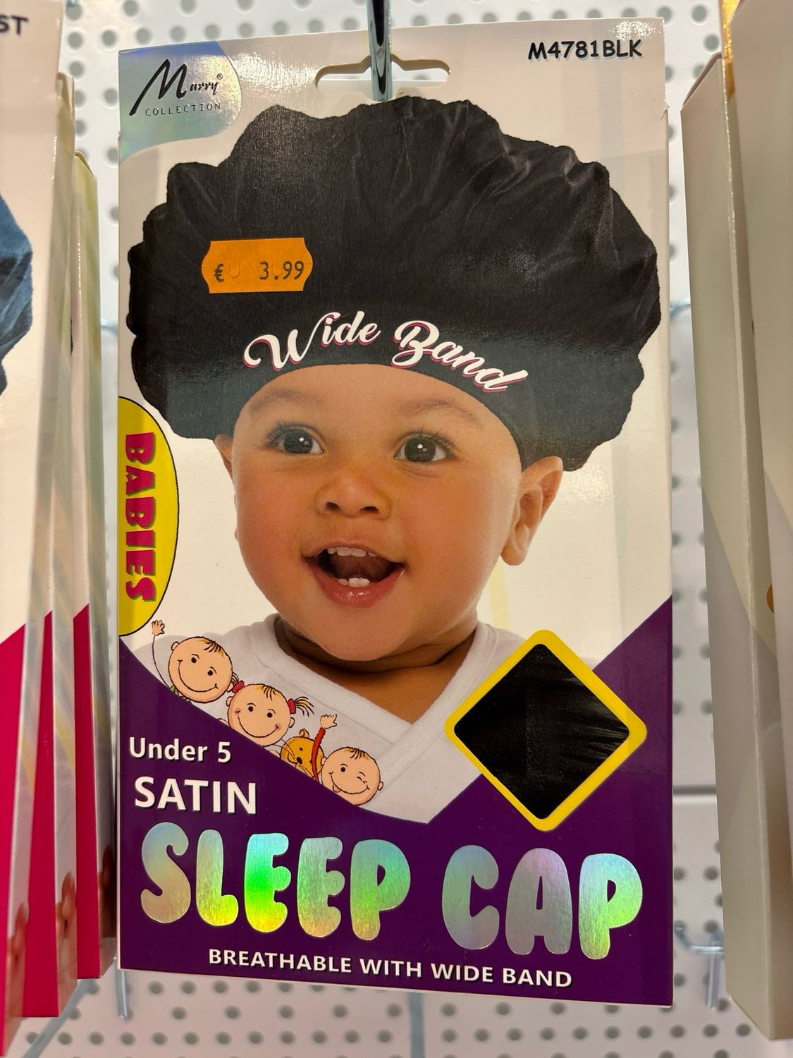 Murry Collection Wide Brand Babies Under 5 Satin Sleep Cap