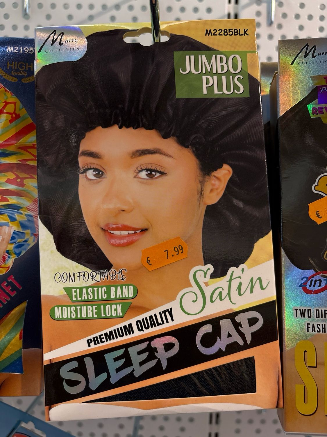 Murry Collection Jumbo Plus Satin Sleep Cap M2285BLK
