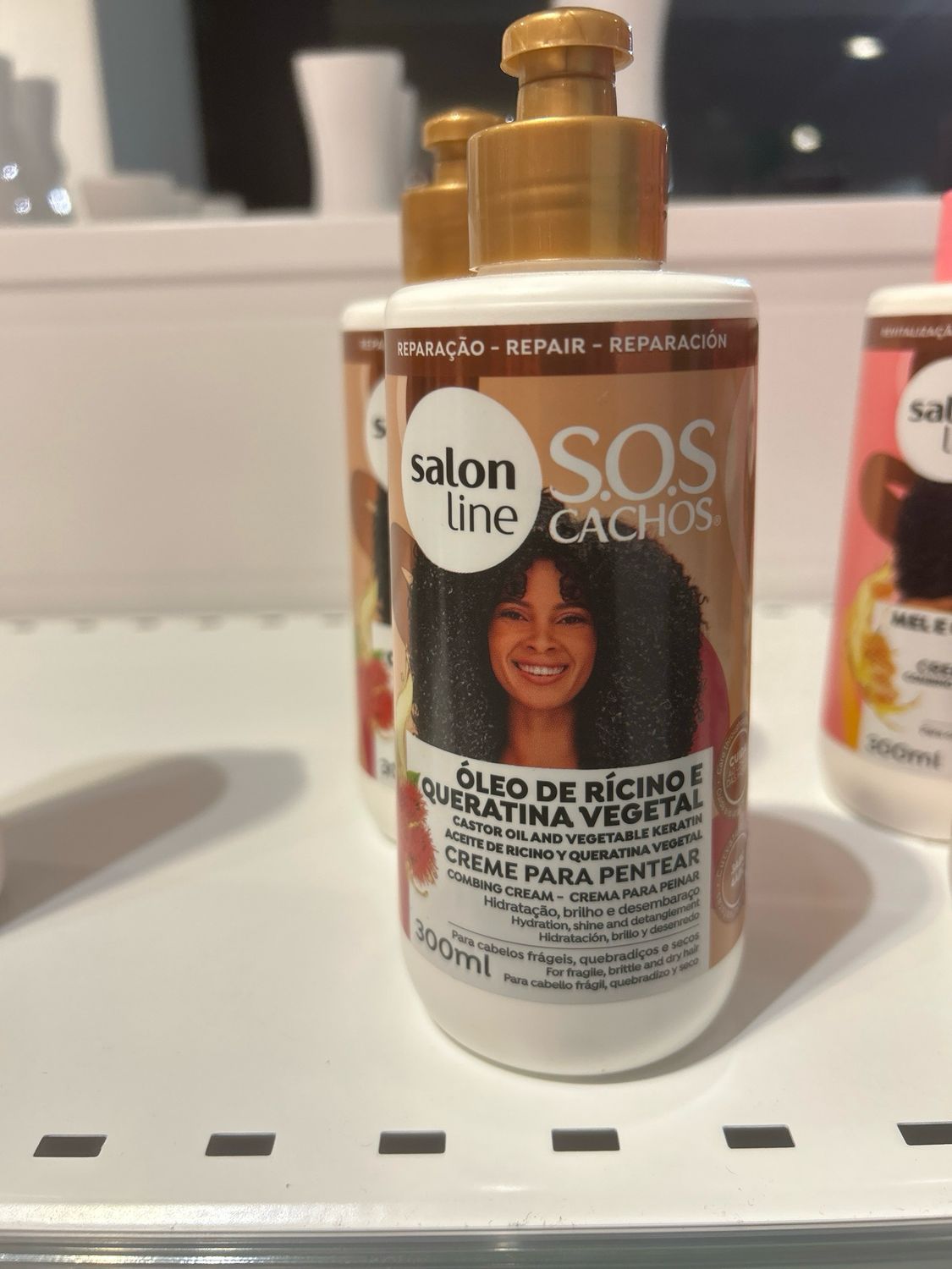 SALON LINE S.OS CACHOS CASTOR OIL AND VEGETABLE KERATIN COMBING CREAM