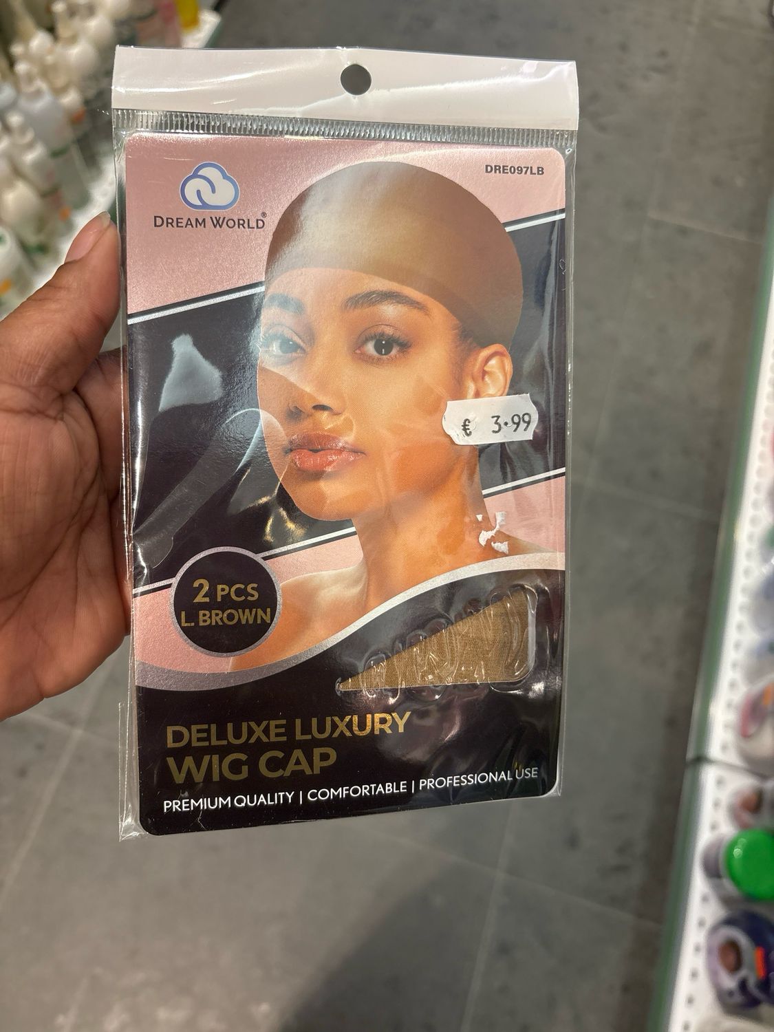 DREAM WORLD DELUXE LUXURY WIG CAP 2PCS COLOR LIGHT BROWN