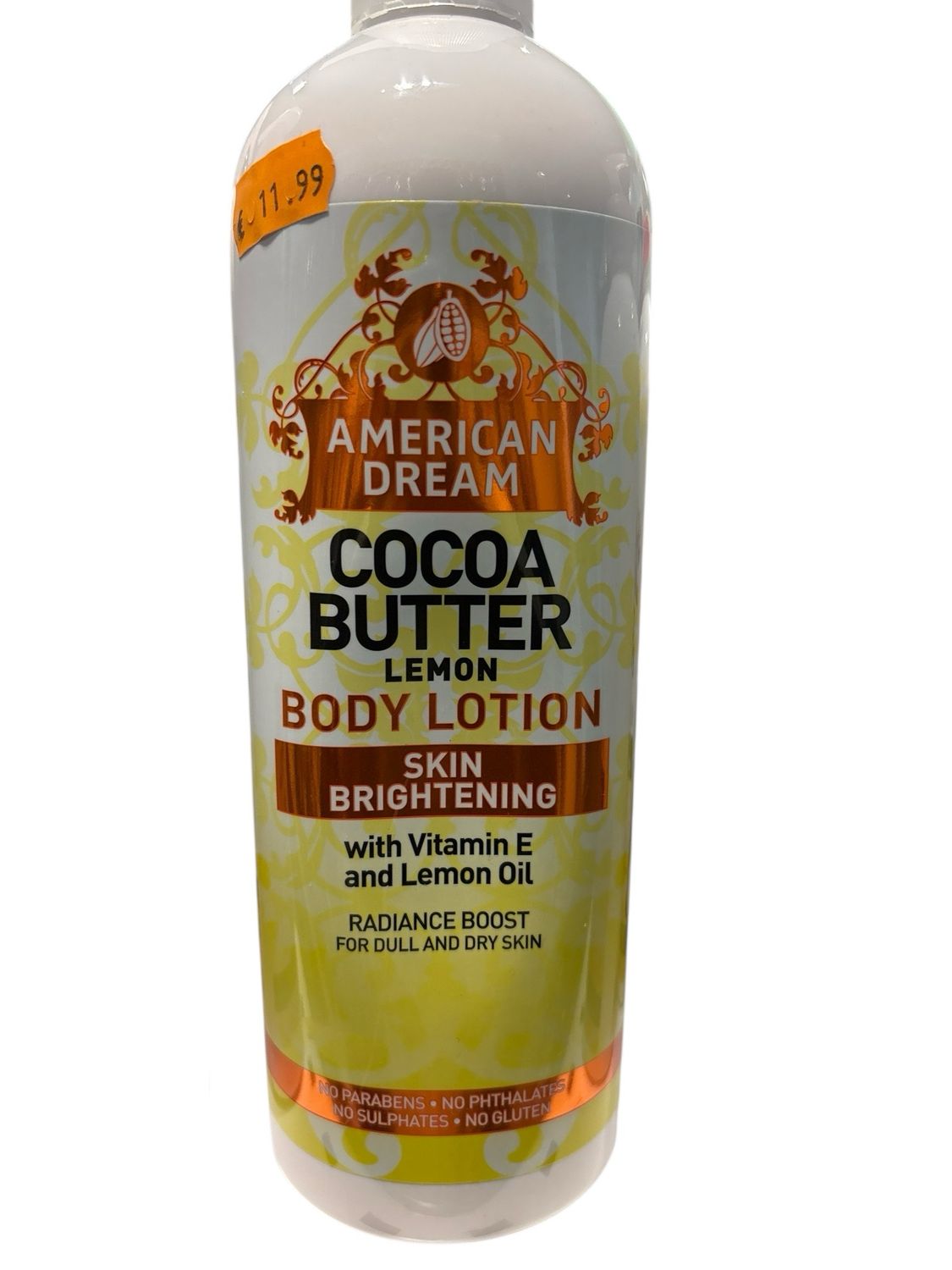 American Dream Cocoa Butter Lemon Body Lotion Skin Brightening