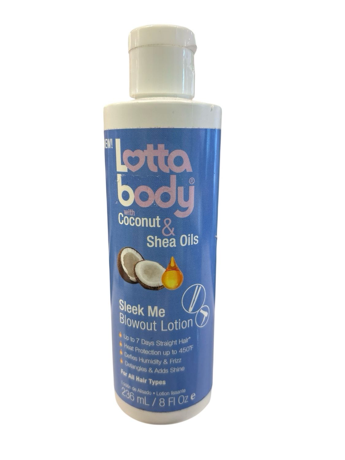 Lotta body with coconut &amp; shea oils sleek me blowout lotion