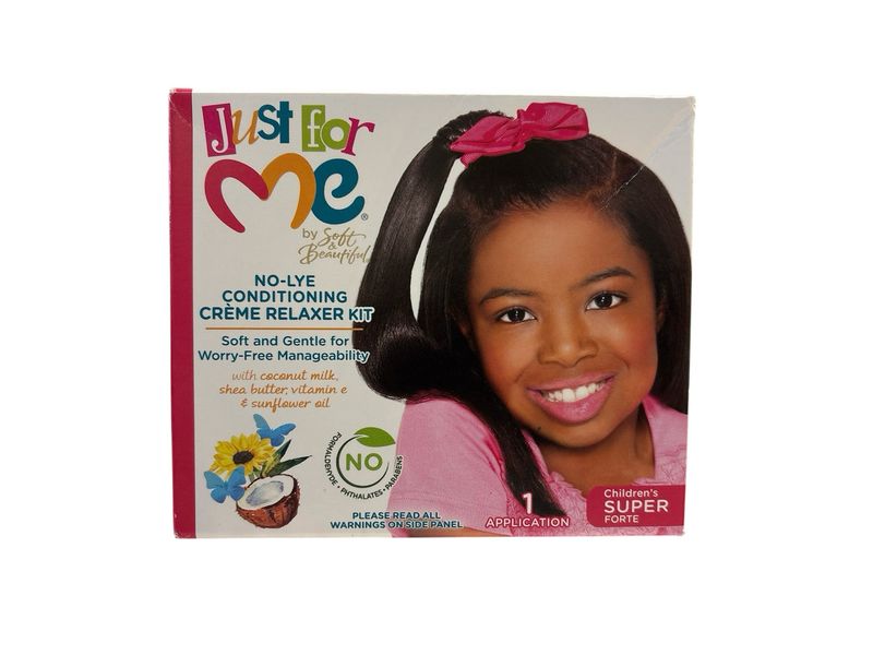 Just For Me No-Lye Conditioning Creme Relaxer Kit Children’s Super