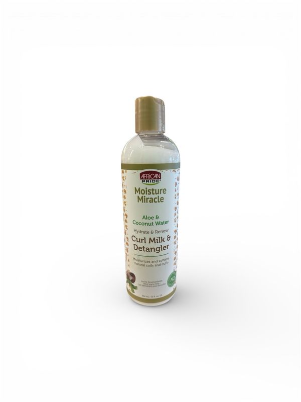 African Pride Moisture Miracle Aloe &amp; Coconut Water Hydrate &amp; Renew Curl Milk &amp; Detangler - 354 ml