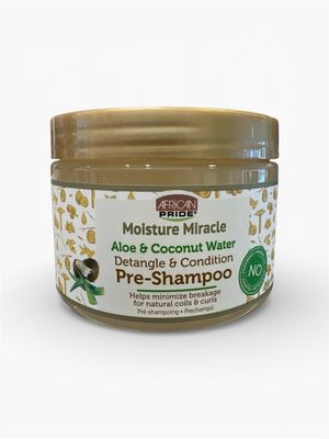 African Pride Moisture Miracle Aloe &amp; Coconut Water Detangle &amp; Condition Pre - Shampoo - 340 g