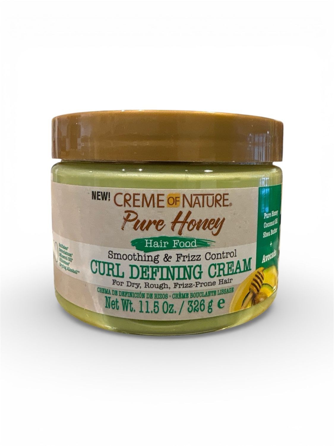 CREME OF NATURE PURE HONEY HAIR FOOD SMOOTHING &amp; FRIZZ CONTROL CURL DEFINING CREAM