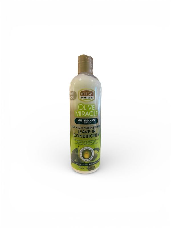 African Pride Olive Miracle Anti - Breakage Formula Hair &amp; Scalp Strengthening Leave - In Conditioner 355 ml
