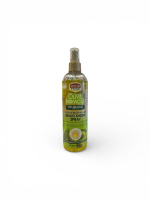 AFRICAN PRIDE OLIVE MIRACLE ANTI-BREAKAGE FORMULA TENSION RELIEF &amp; SHINE BRAID SHEEN SPRAY