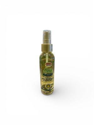 AFRICAN PRIDE OLIVE MIRACLE ANTI BREAKAGE FORMULA SALON QUALITY CARE HEAT PROTECTION &amp; SHINE MIST