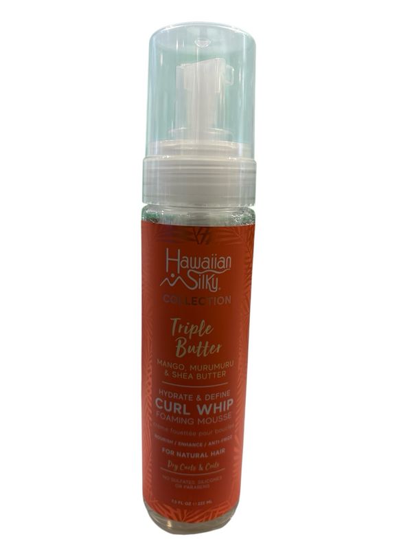 HAWAIIAN SILKY COLLECTION TRIPPLE BUTTER MANGO, MURUMURU &amp; SHEA BUTTER CURL WHIP FOAMING MOUSSE