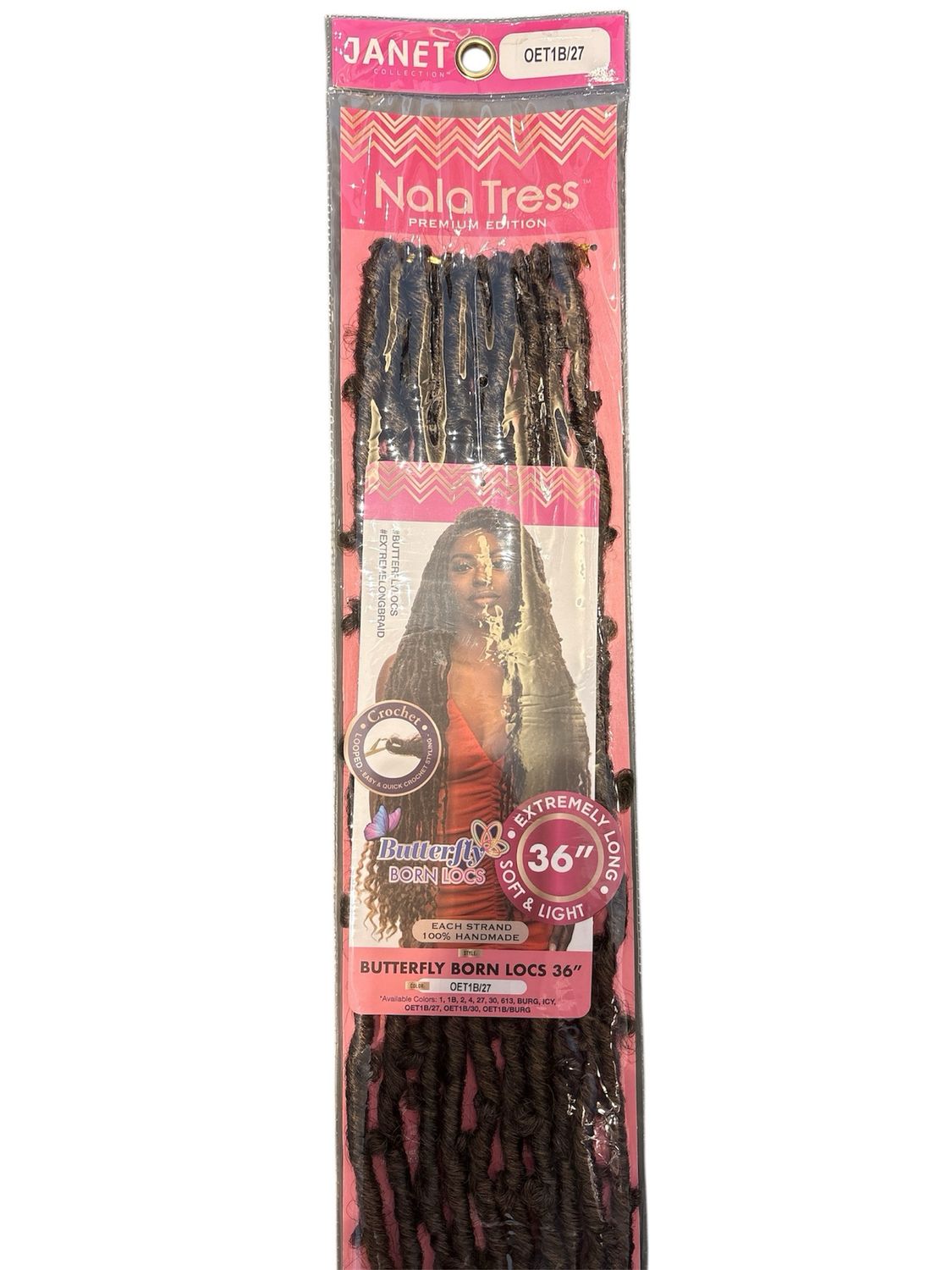 Janet Butterfly Born Locs 36” Color OET1B/27