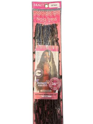 Janet Butterfly Born Locs 36” Color OET1B/27 Janet Butterfly Born Locs 36” Color OET1B/27