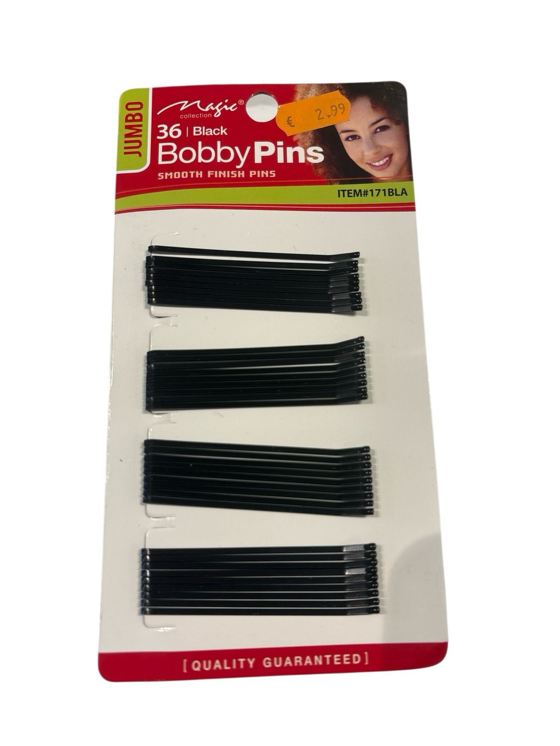 Magic Collection Jumbo 36 Black Bobby Pins