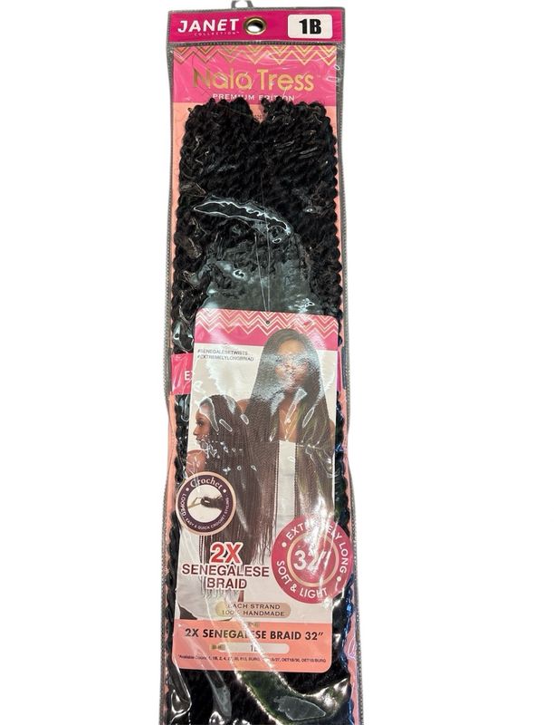 Janet 2x Senegalese Braid 32” Color 1B