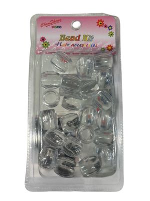 BEAD KIT KRALEN GROOT CLEAR/ ROOD/ WIT