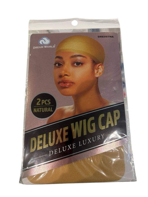 DREAM WORLD DELUXE WIG CAP 2 PCS COLOR NATURAL