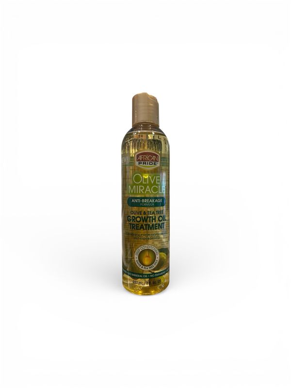 African Pride Olive Miracle Anti - Breakage Formula Olive &amp; Tea Tree Growth Oil Treatment - 237 ml