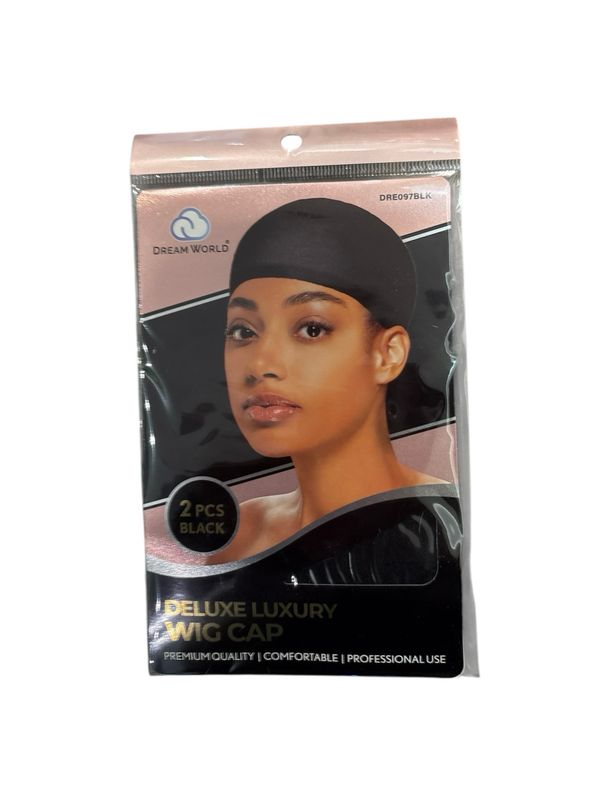 DREAM WORLD DELUXE LUXURY wig cap 2 pcs COLOR dre097 black 