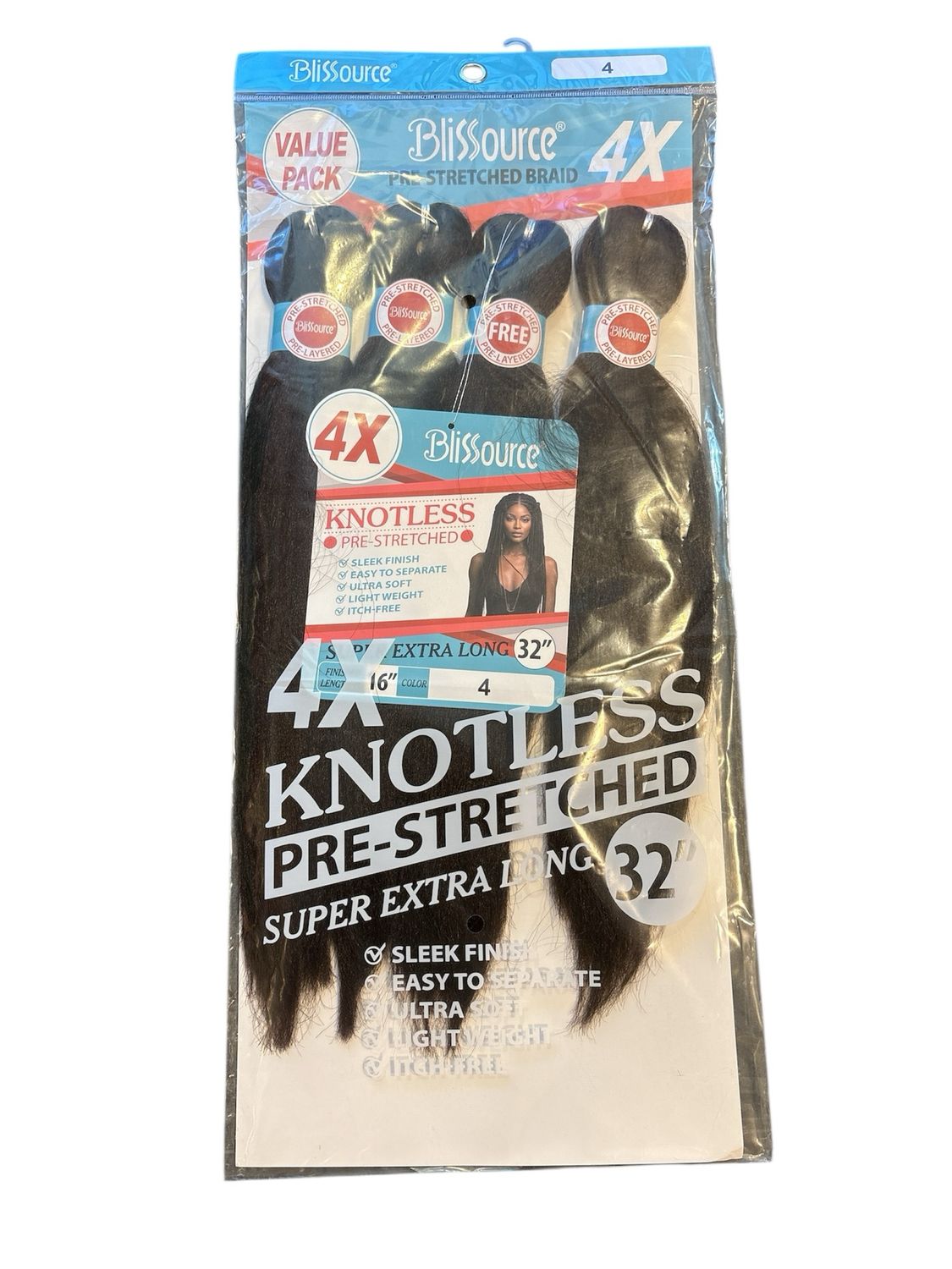 Blissource Pre-Stretched Braid 16” Color 4 Blissource Pre-Stretched Braid 16” Color 4