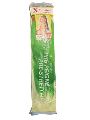 X-Pression Ultra Braid Color Green Pre-Stretched 