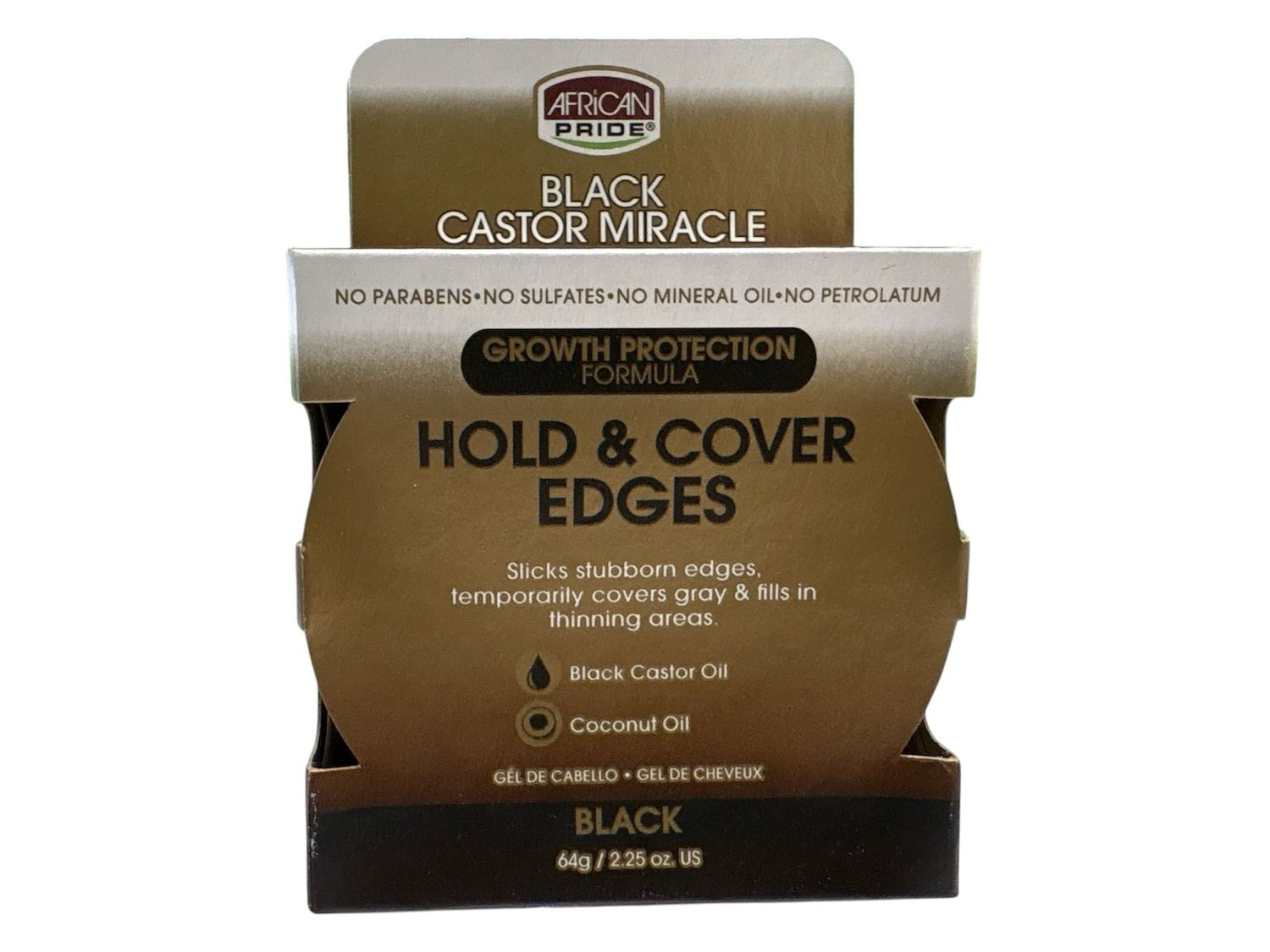 African Pride Hold &amp; Cover Edges Black 64g