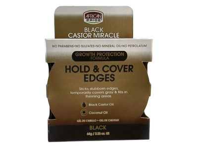 African Pride Hold &amp; Cover Edges Black 64g