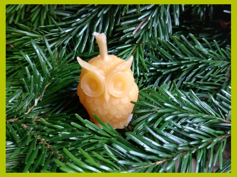 Bienenwachskerze "Eule"