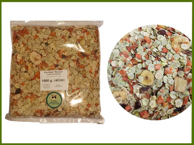 Wachtigel "WauGut" Premium Hundefutter 1kg Wachtigel "WauGut" Premium Hundefutter 1kg