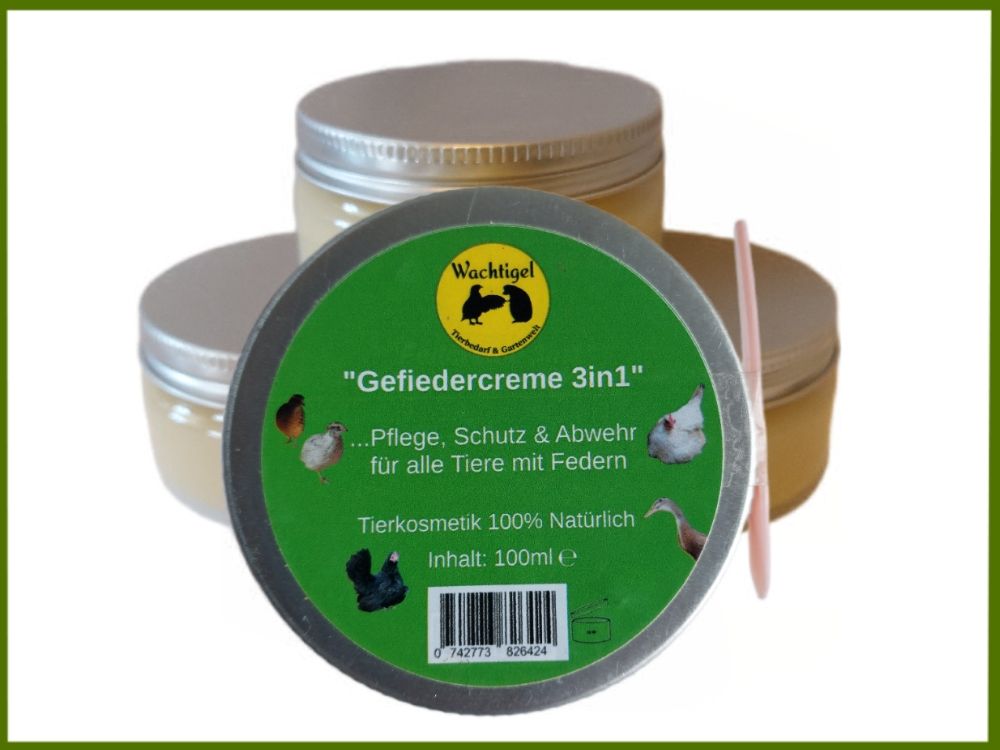 Wachtigel "Gefiedercreme 3in1" 100ml Dose mit Spatel