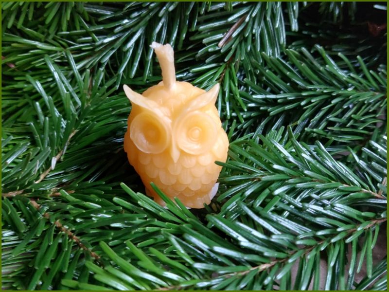 Bienenwachskerze "Eule"