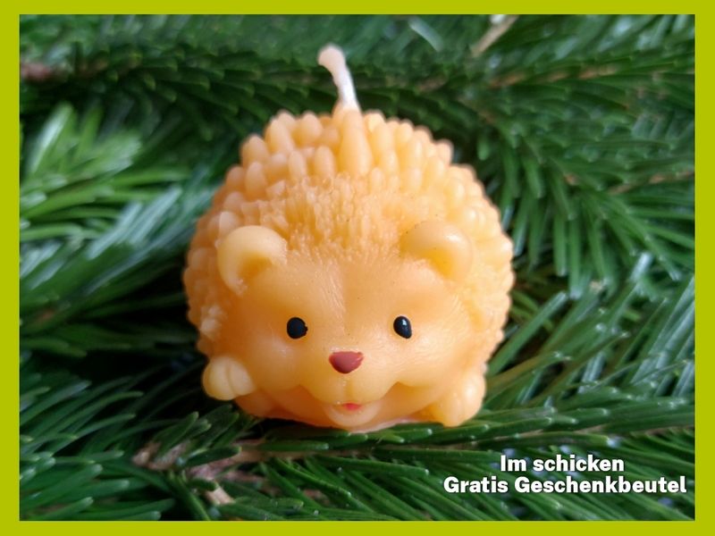 Bienenwachskerze "Igelchen" Handbemalt Bienenwachskerze "Igelchen" Handbemalt