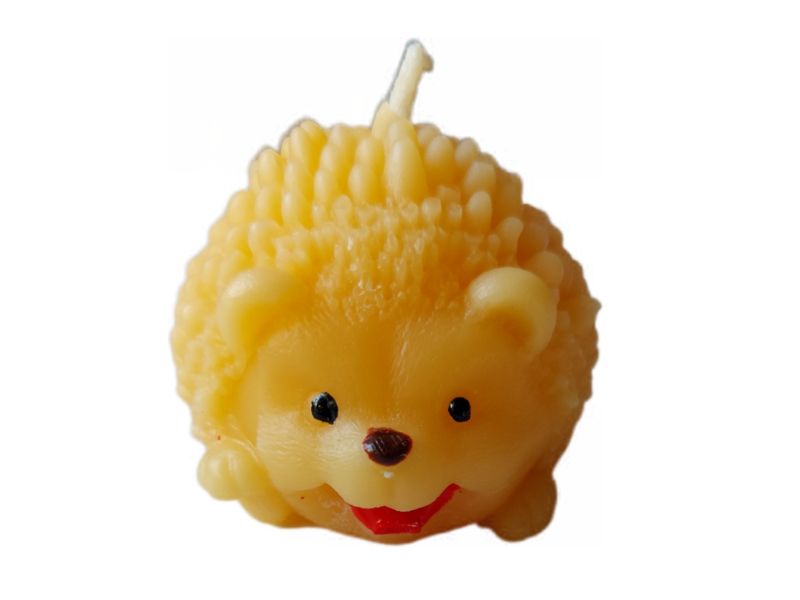 Bienenwachskerze "Igelchen" Handbemalt