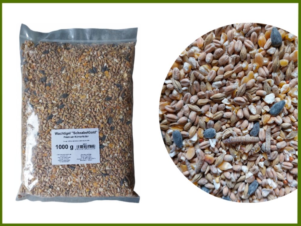 Wachtigel "SchnabelGold" Premium Körnerfutter 1kg