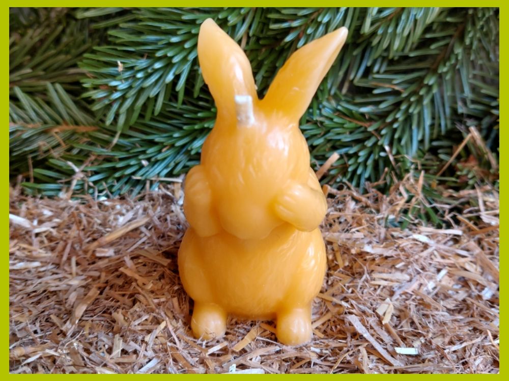 Bienenwachskerze "Hase 3" XL