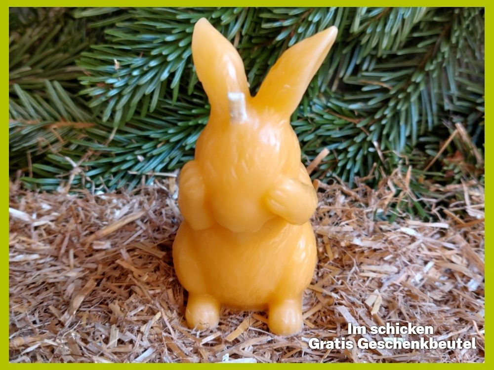 Bienenwachskerze "Hase 3" XL