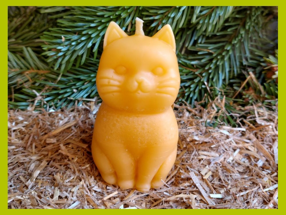 Bienenwachskerze "Katze" XL