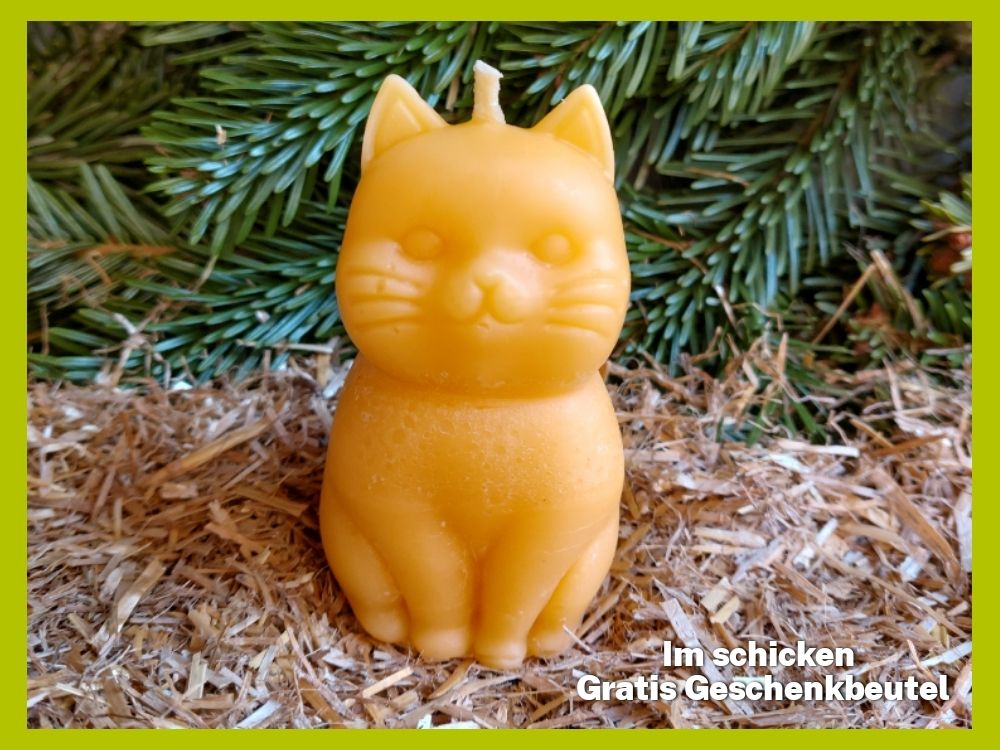 Bienenwachskerze "Katze" XL