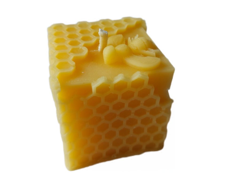 Bienewachskerze "Wabenwürfel"