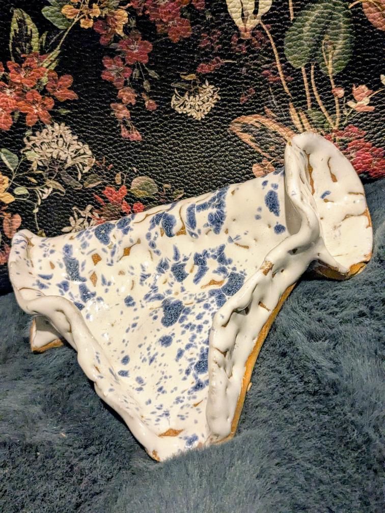 Curdled glaze soap dish