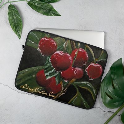Cherry painting laptop case