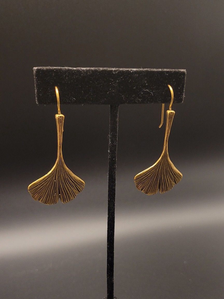 Ginkgo Leaf Drop Earrings