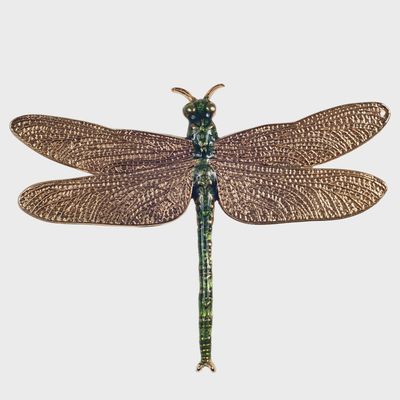 Enameled Gold Dragonfly Pin